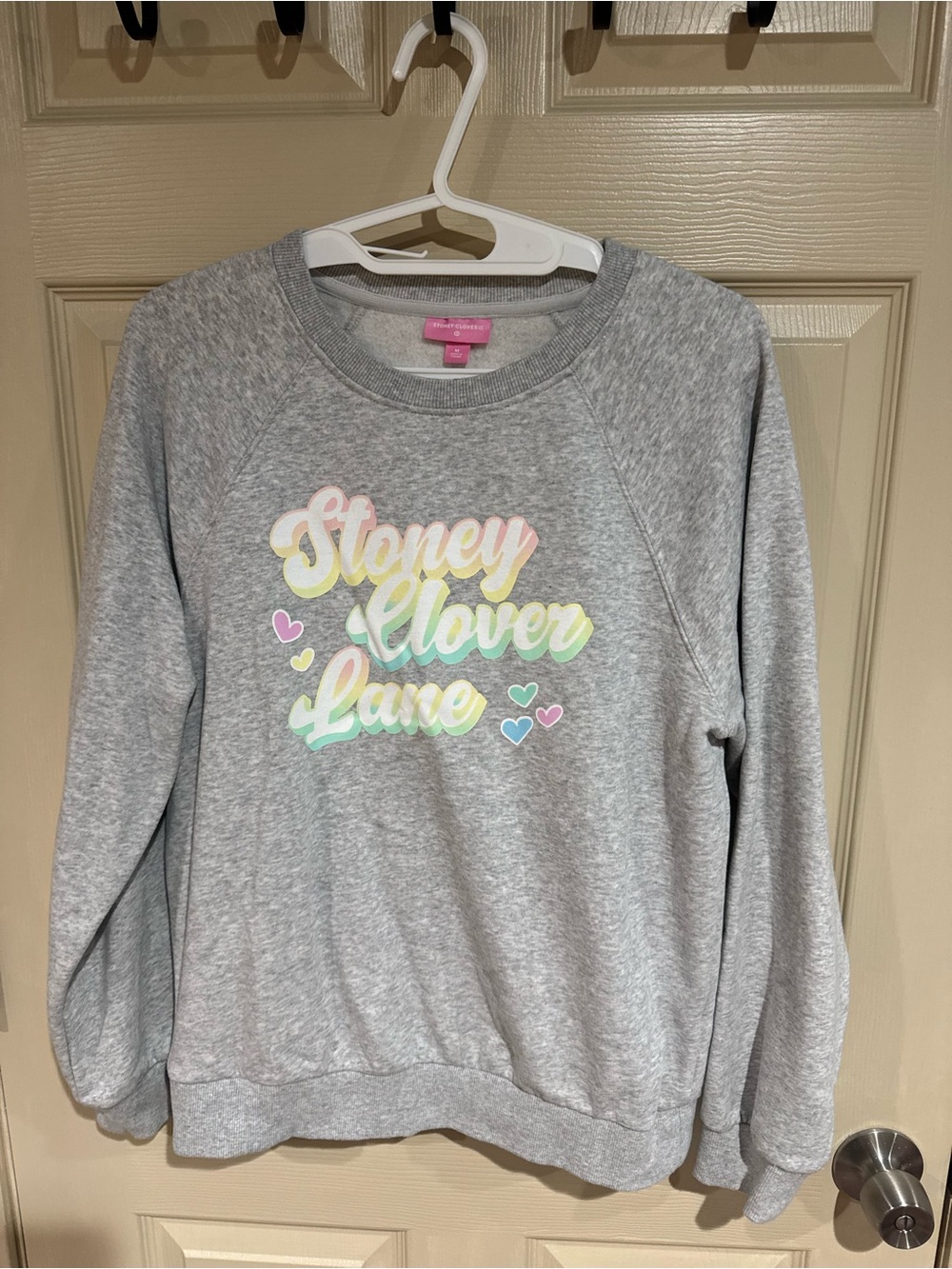 Stoney Clover Lane x Target Gray Crewneck Sweatshirt with Pastel Logo